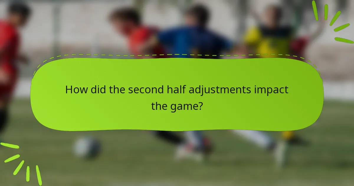 How did the second half adjustments impact the game?