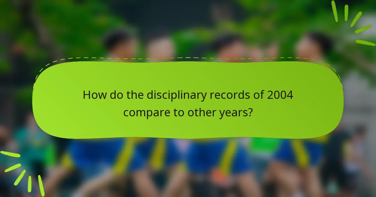 How do the disciplinary records of 2004 compare to other years?