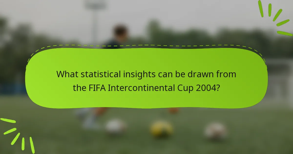 What statistical insights can be drawn from the FIFA Intercontinental Cup 2004?